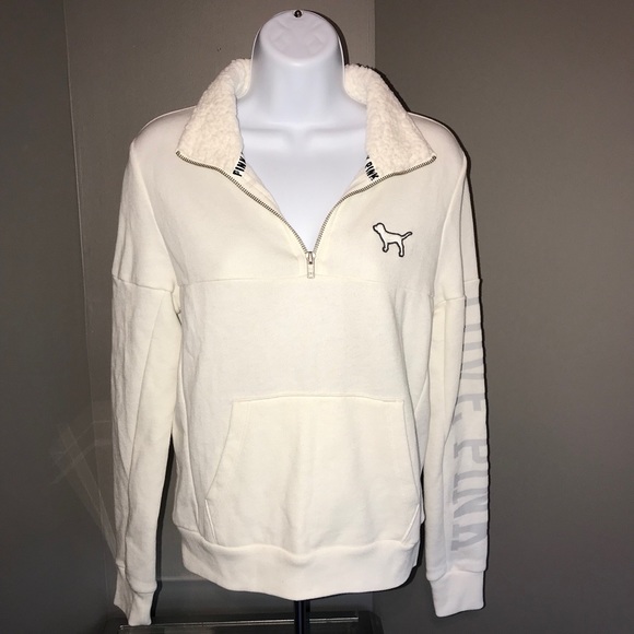 PINK Victoria's Secret Tops - VS Pink 1/2-Zip Sherpa Lined Pullover XS
